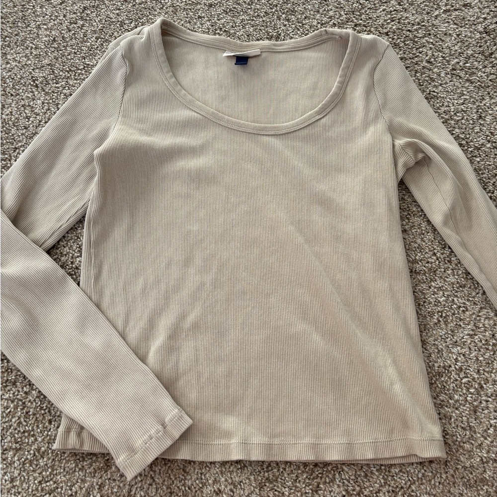 Target Women's Cream Long Sleeve Top